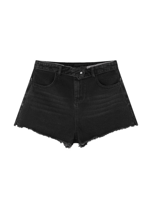 Vintage Wash High Rise Denim Shorts