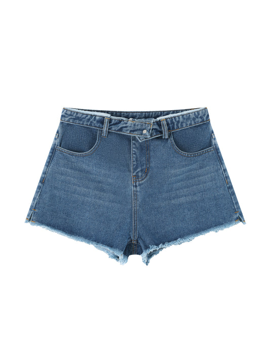 Vintage Wash High Rise Denim Shorts