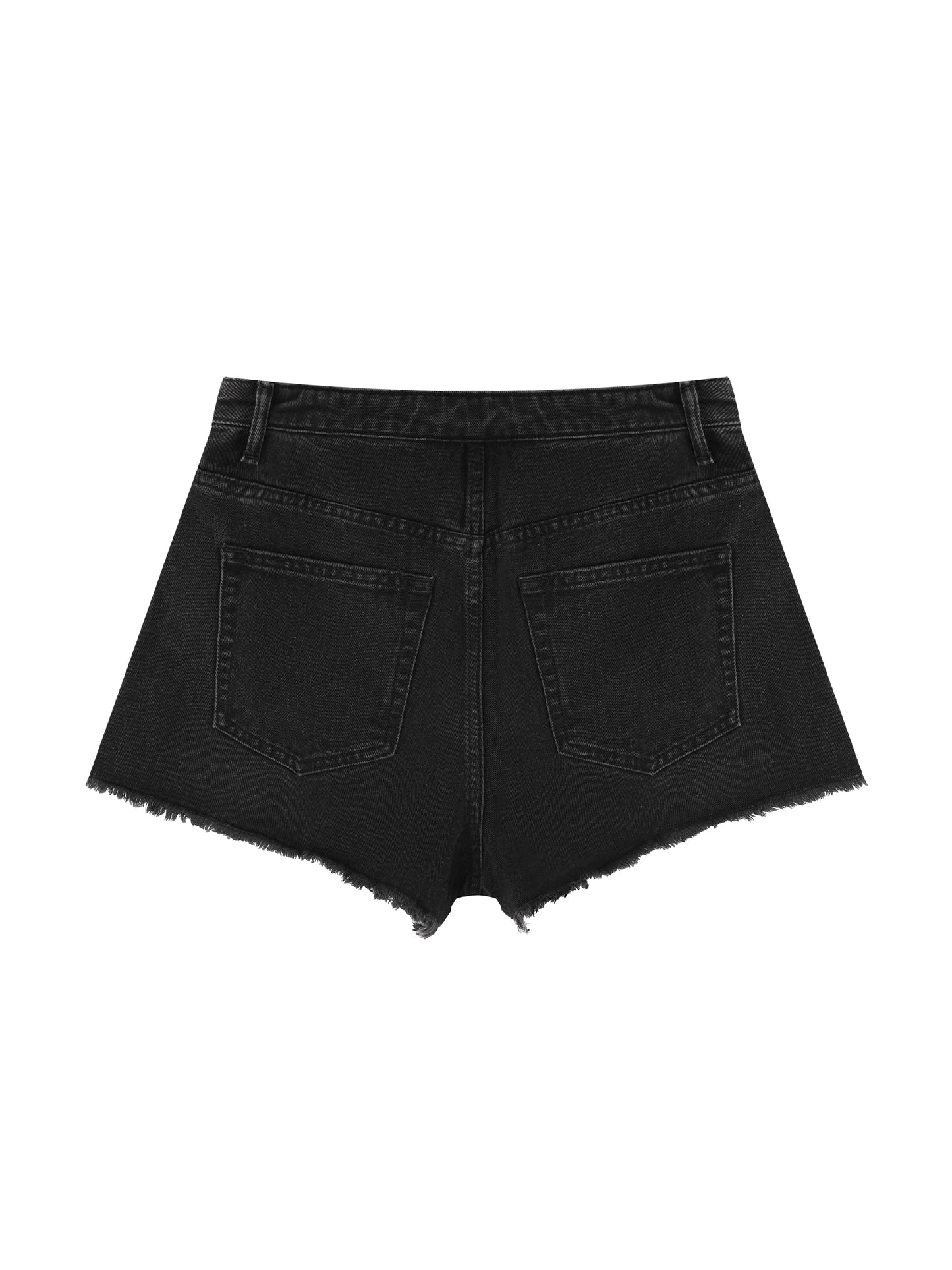 Vintage Wash High Rise Denim Shorts