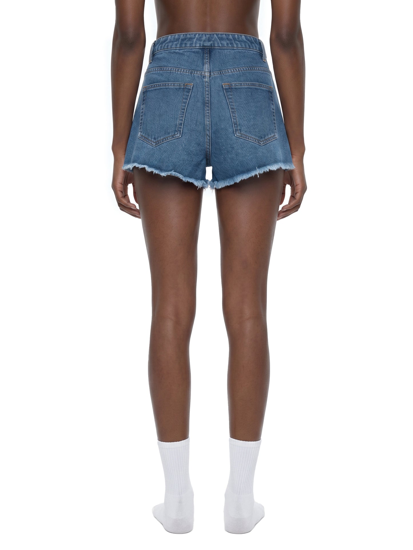 Vintage Wash High Rise Denim Shorts