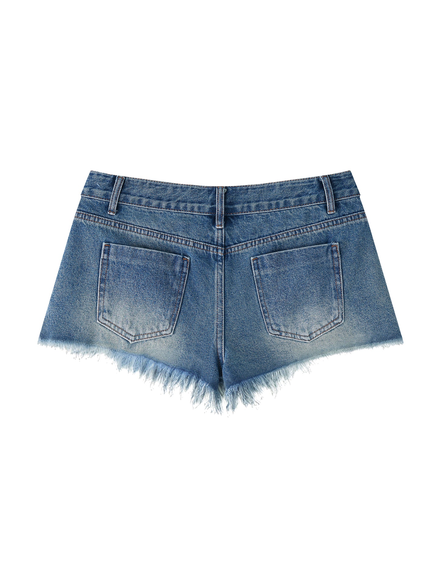 Vintage Wash Raw Hem Denim Shorts