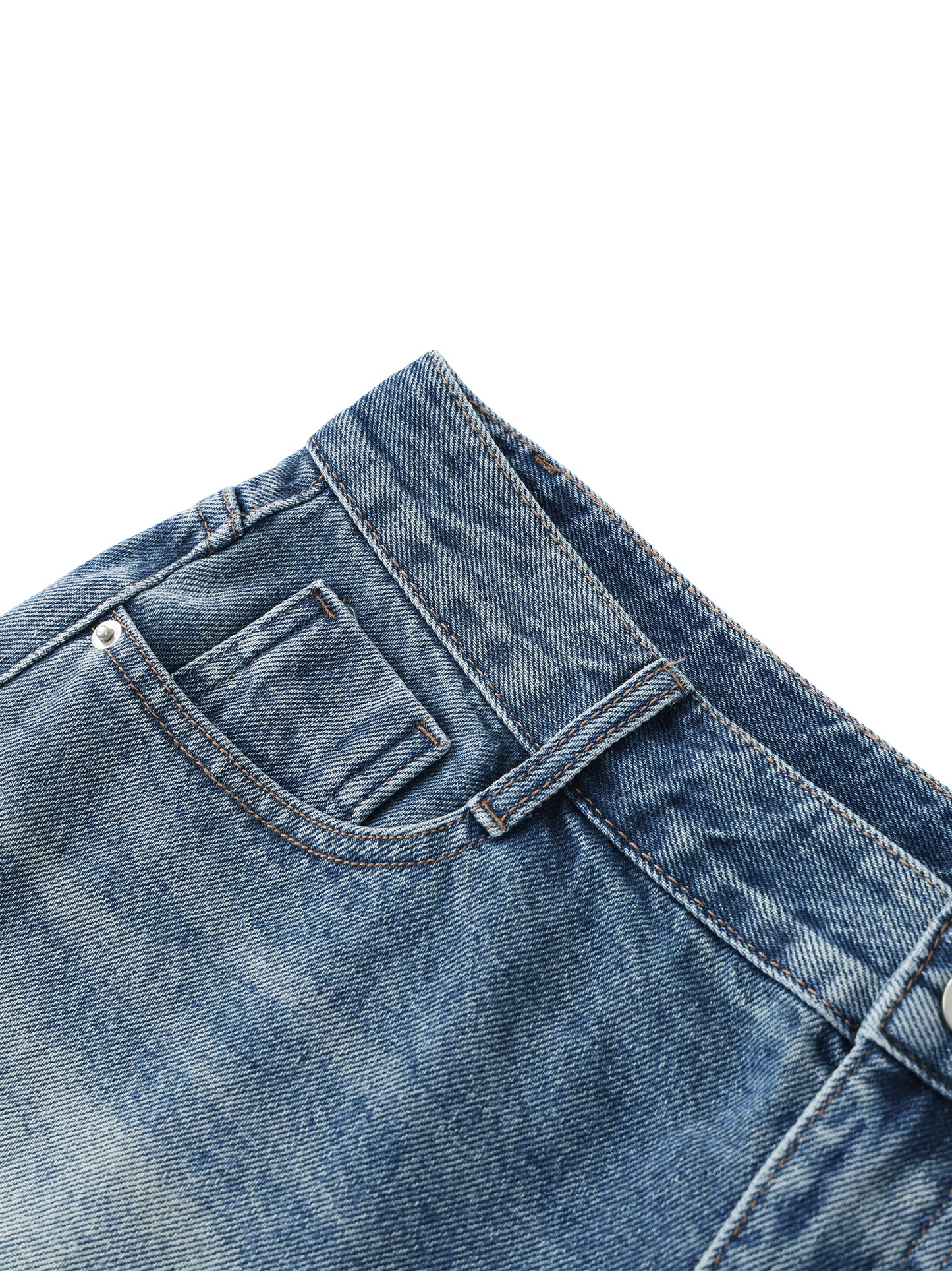 Vintage Wash Raw Hem Denim Shorts
